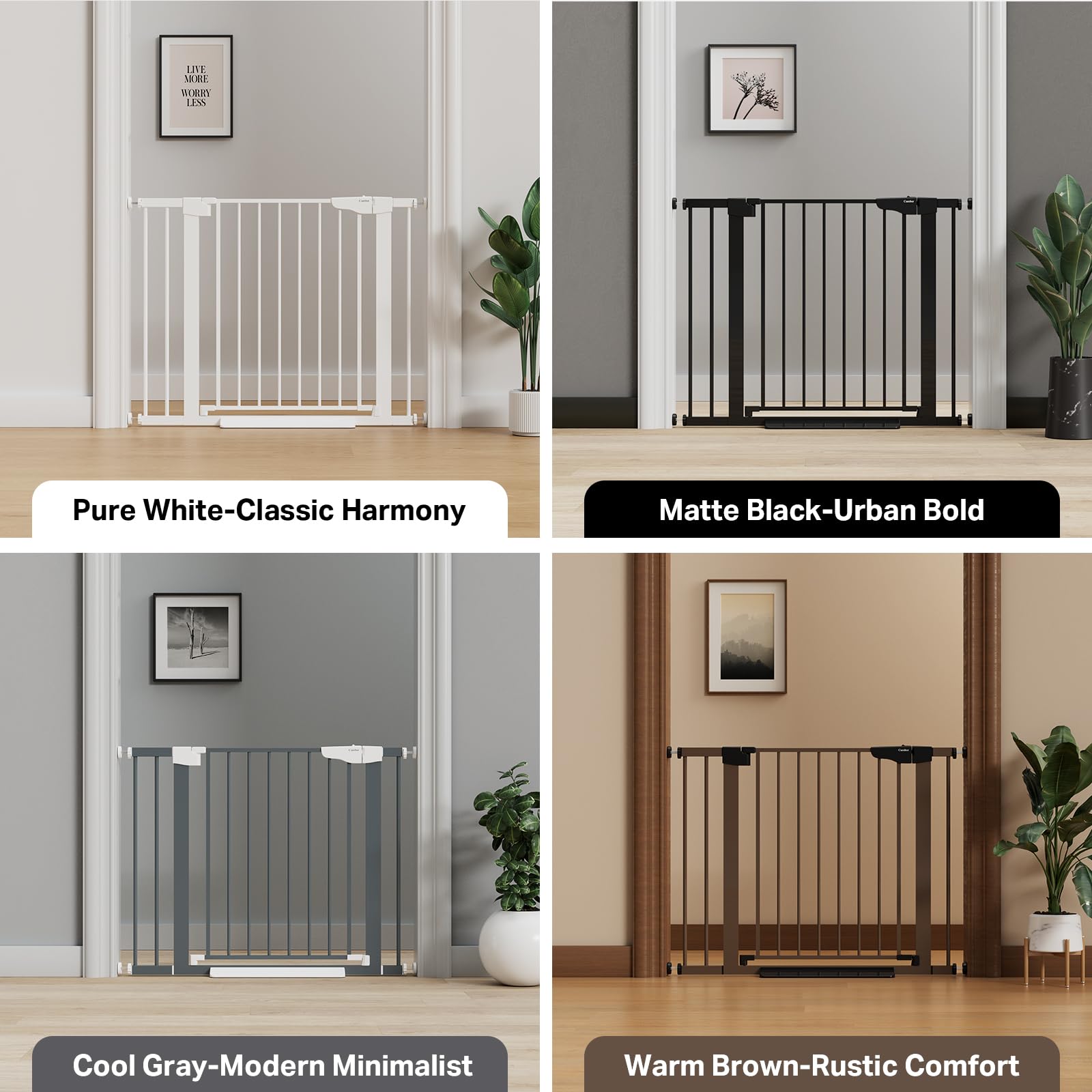 Cumbor baby gate dual-lock safety system in action for trusted containment.
