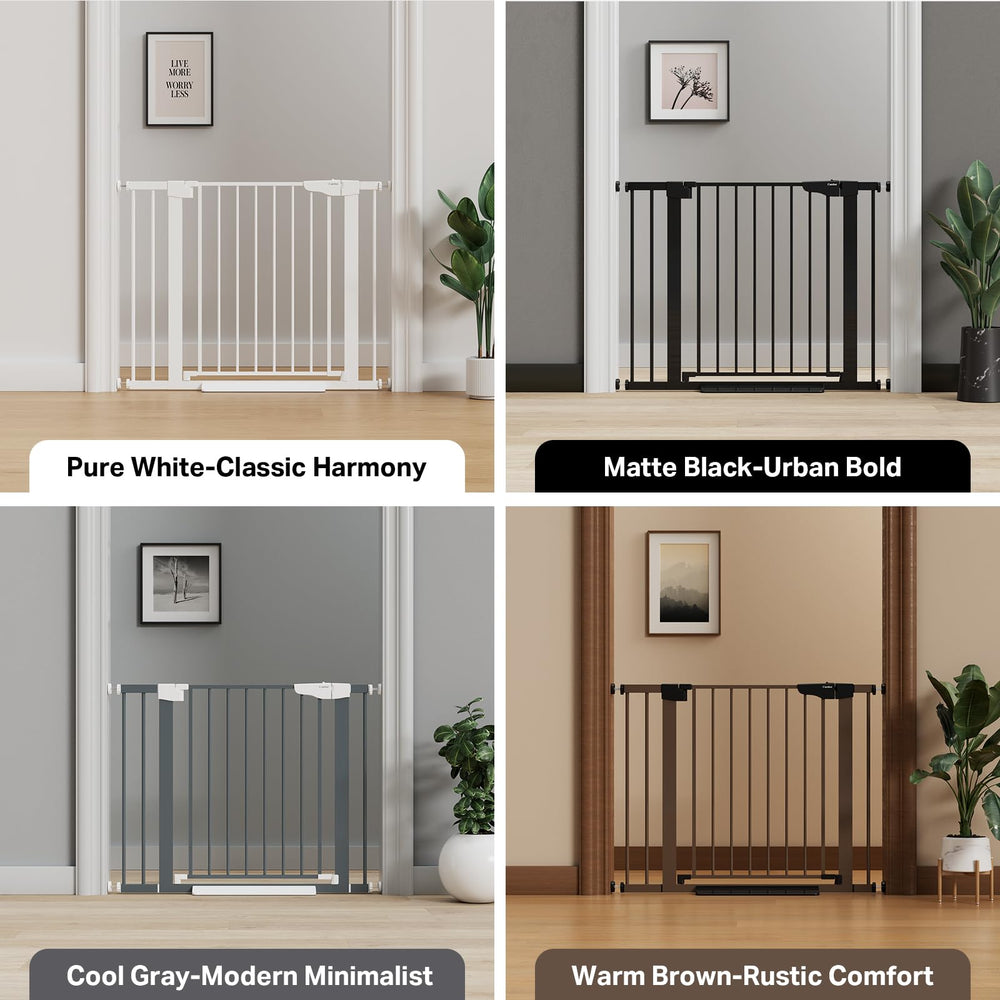 Cumbor baby gate dual-lock safety system in action for trusted containment.