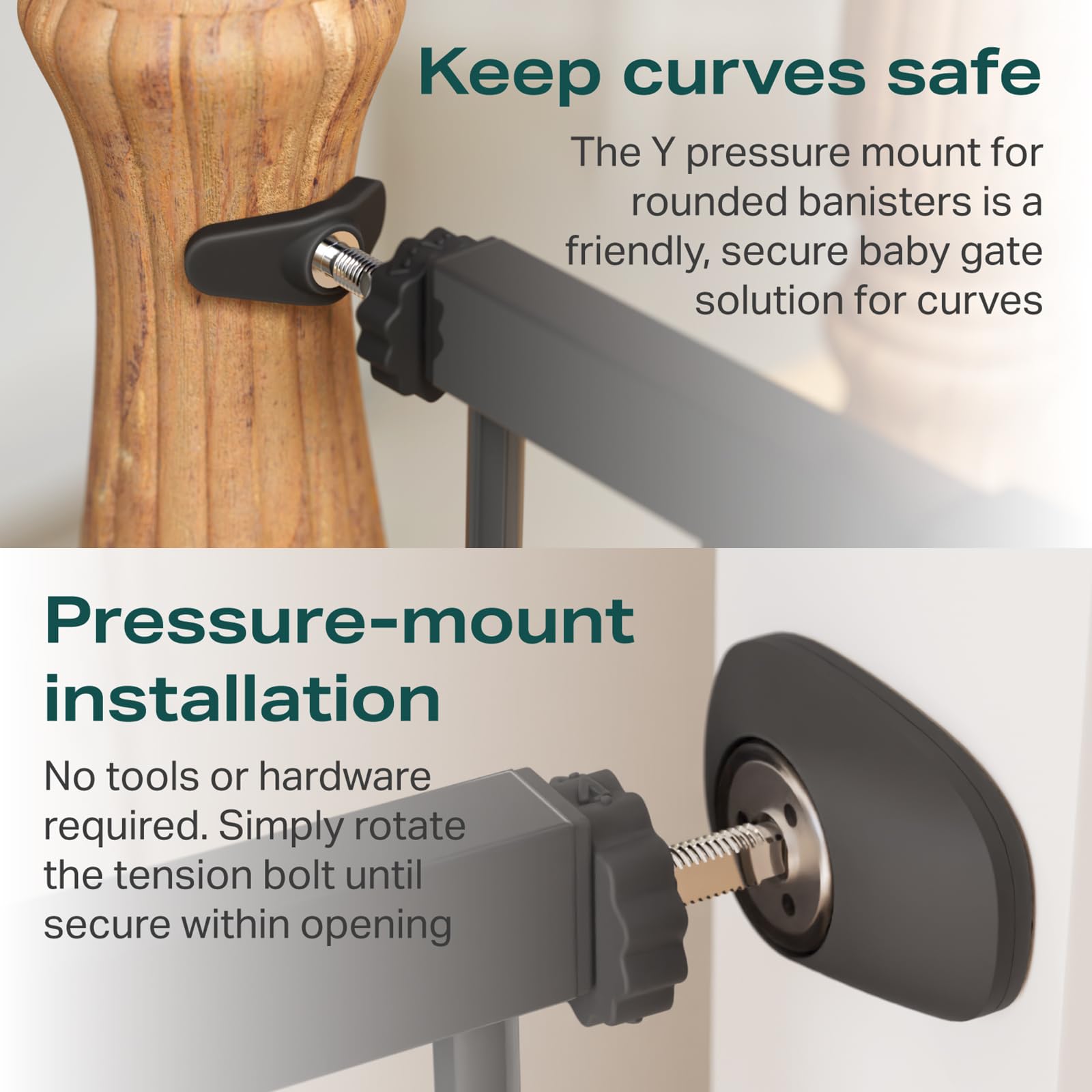 Cumbor hardware mount option included for stronger hold on stairs