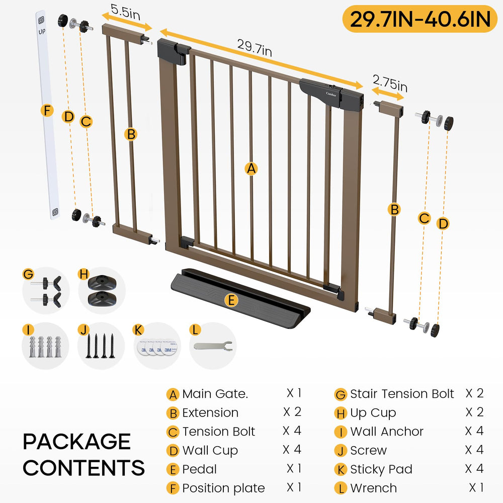 Cumbor indoor-use gate protects babies and pets at home