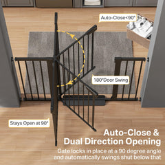Cumbor pressure-mount gate secured to wall surface