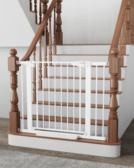 Cumbor baby gate on stairs with auto-close feature protecting children at every entry