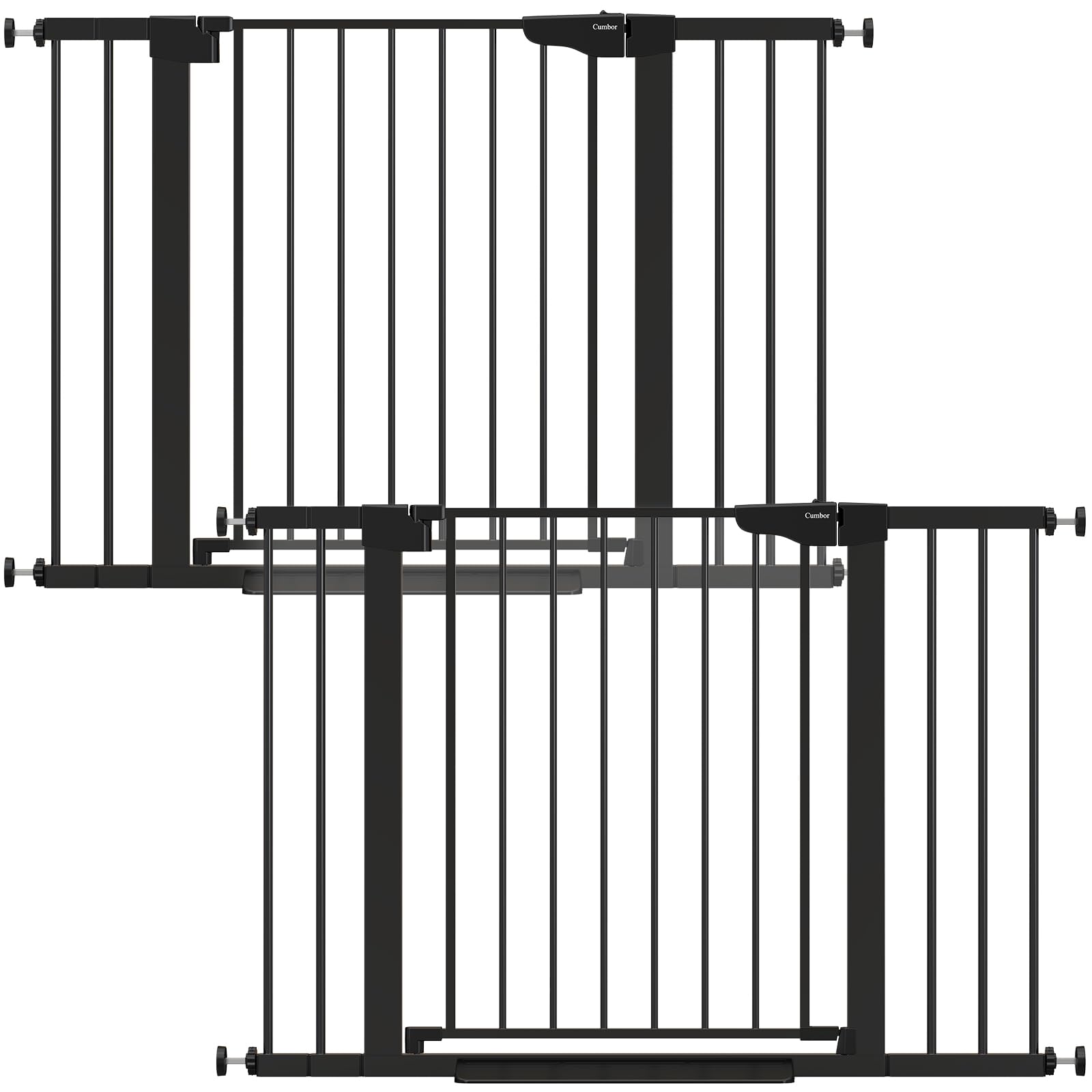 Cumbor baby gate on stairs with height 30.5 inches blocks stairs for curious crawlers