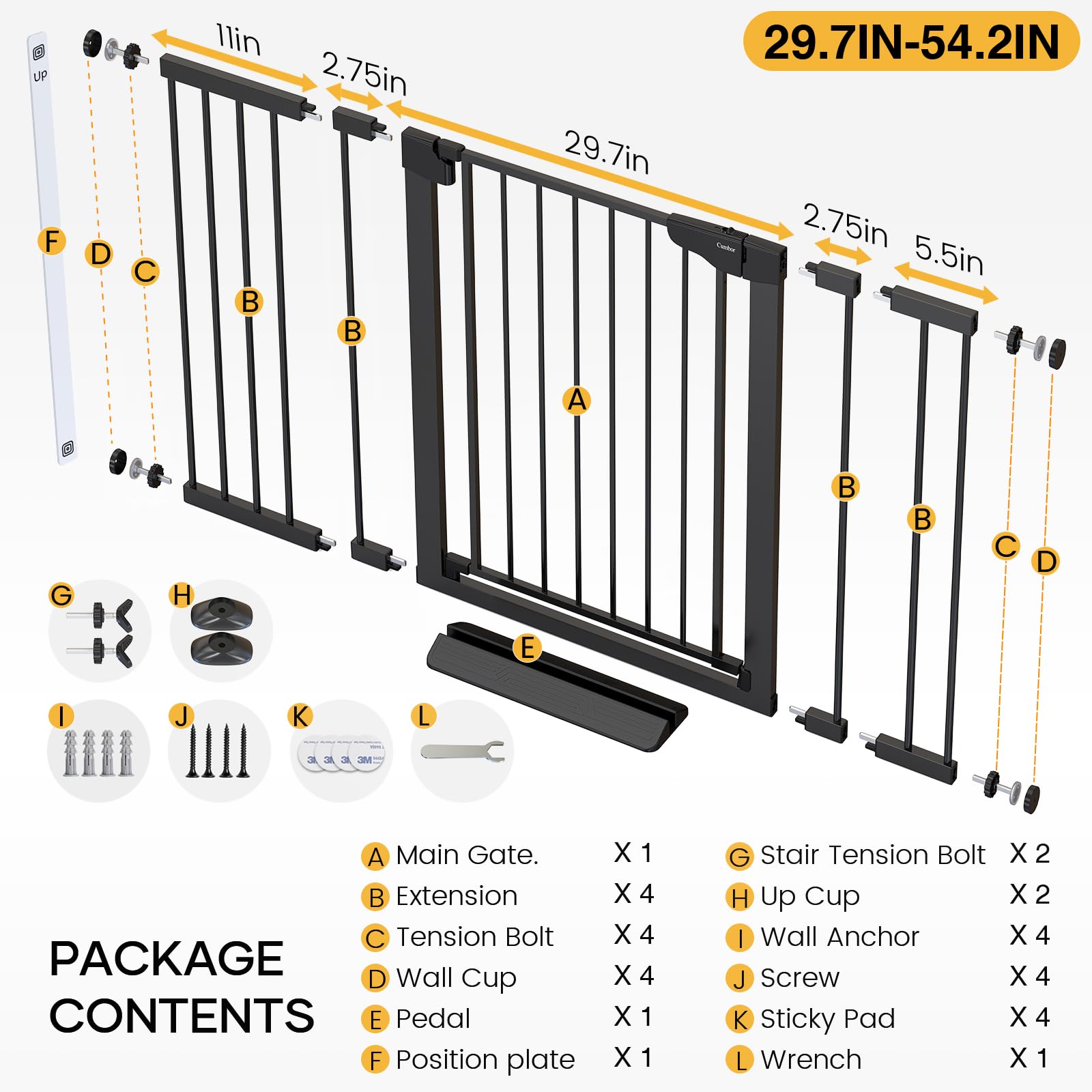 Cumbor gate two-way door offers convenient back-and-forth access.
