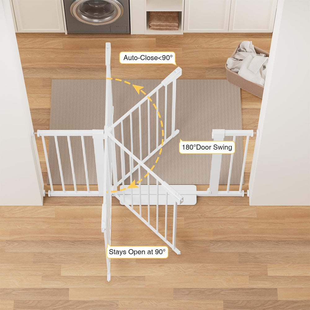 Cumbor baby gate walk-through design supports easy access while supervising