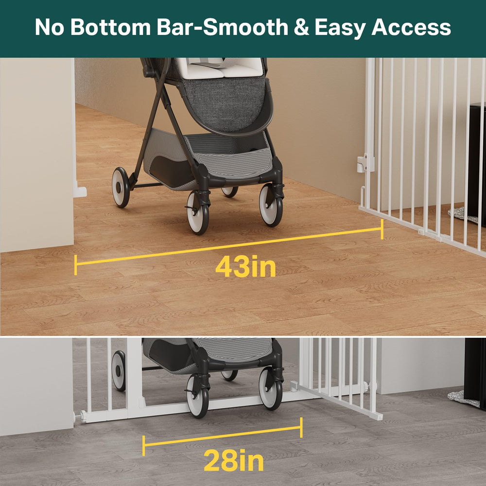 Cumbor white finish blends with decor while maintaining barrier safety.