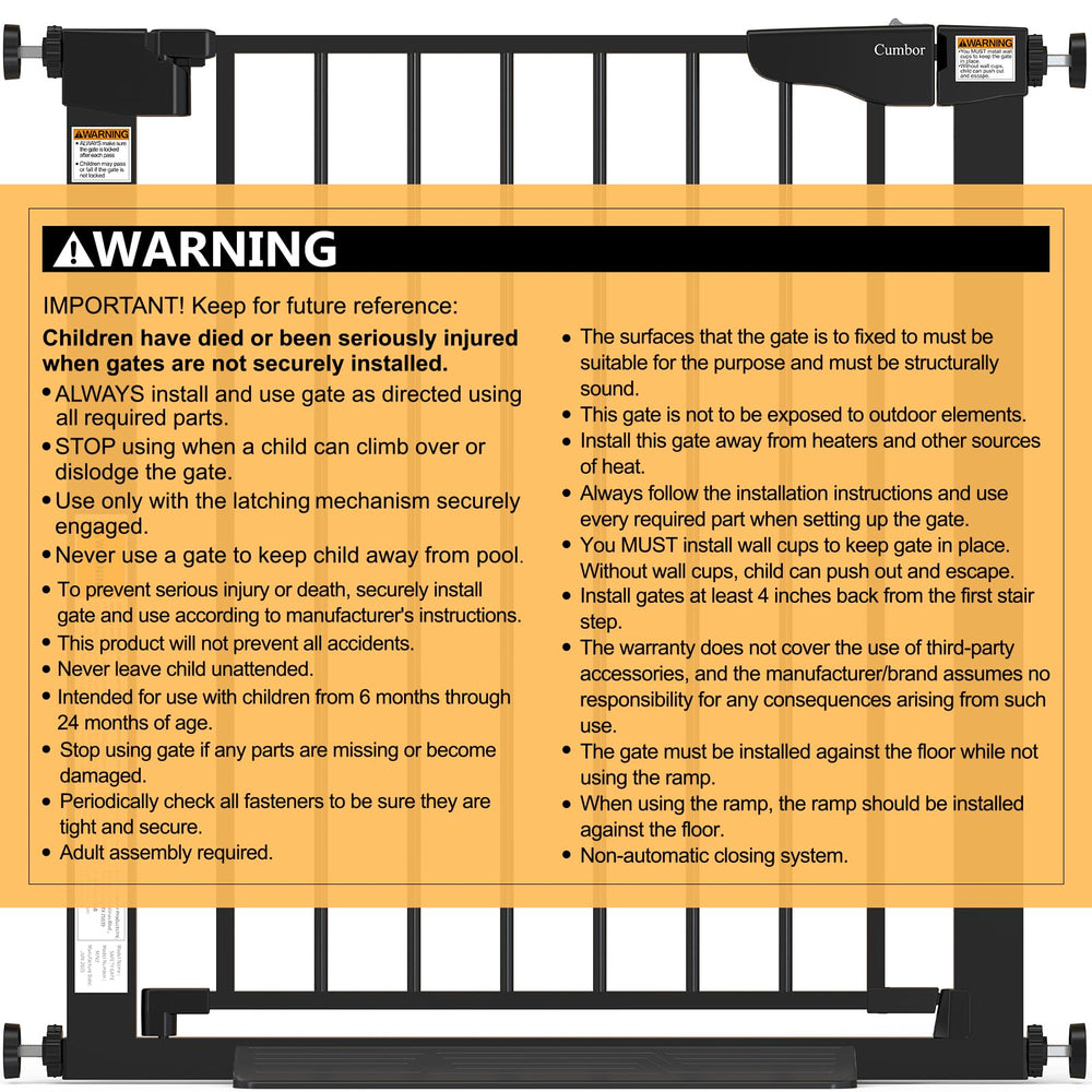 Cumbor black safety gate blends with home decor while protecting kids and pets.
