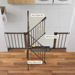 Cumbor brown gate close-up lock demonstrates double-lock safety