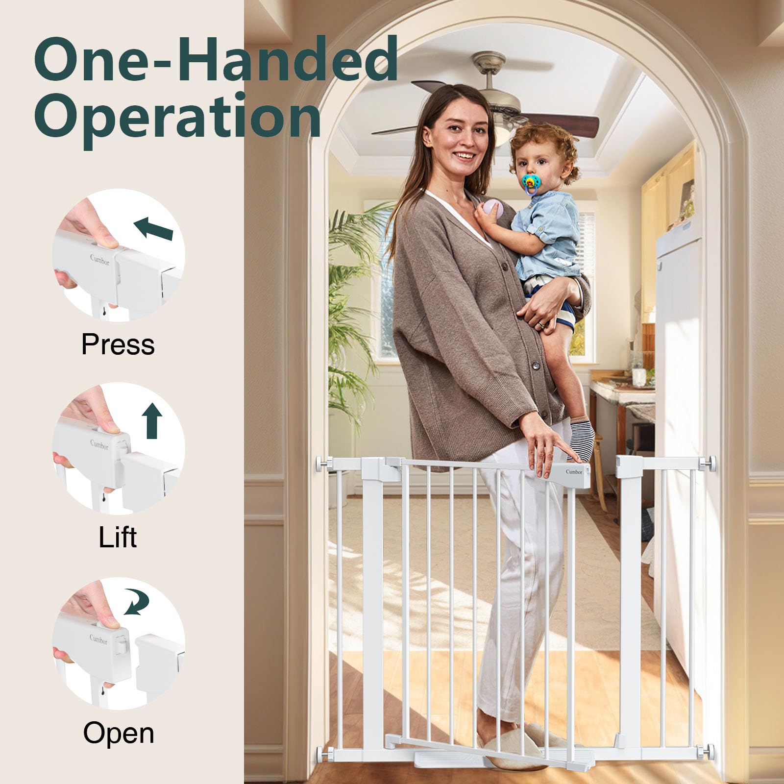 Cumbor dual-lock system adds dependable protection against curious toddlers