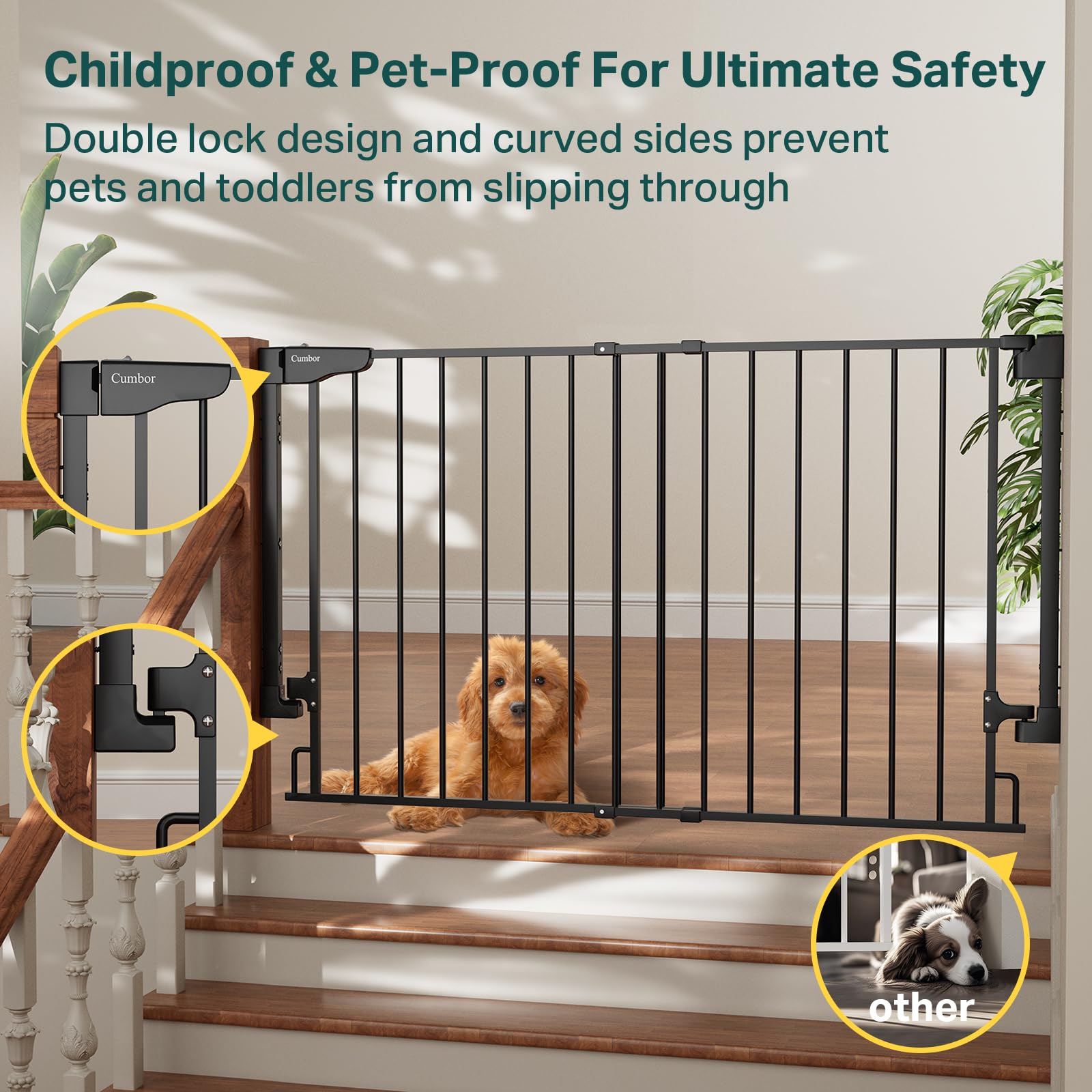 Cumbor Expandable Gate curved sides add extra protection.