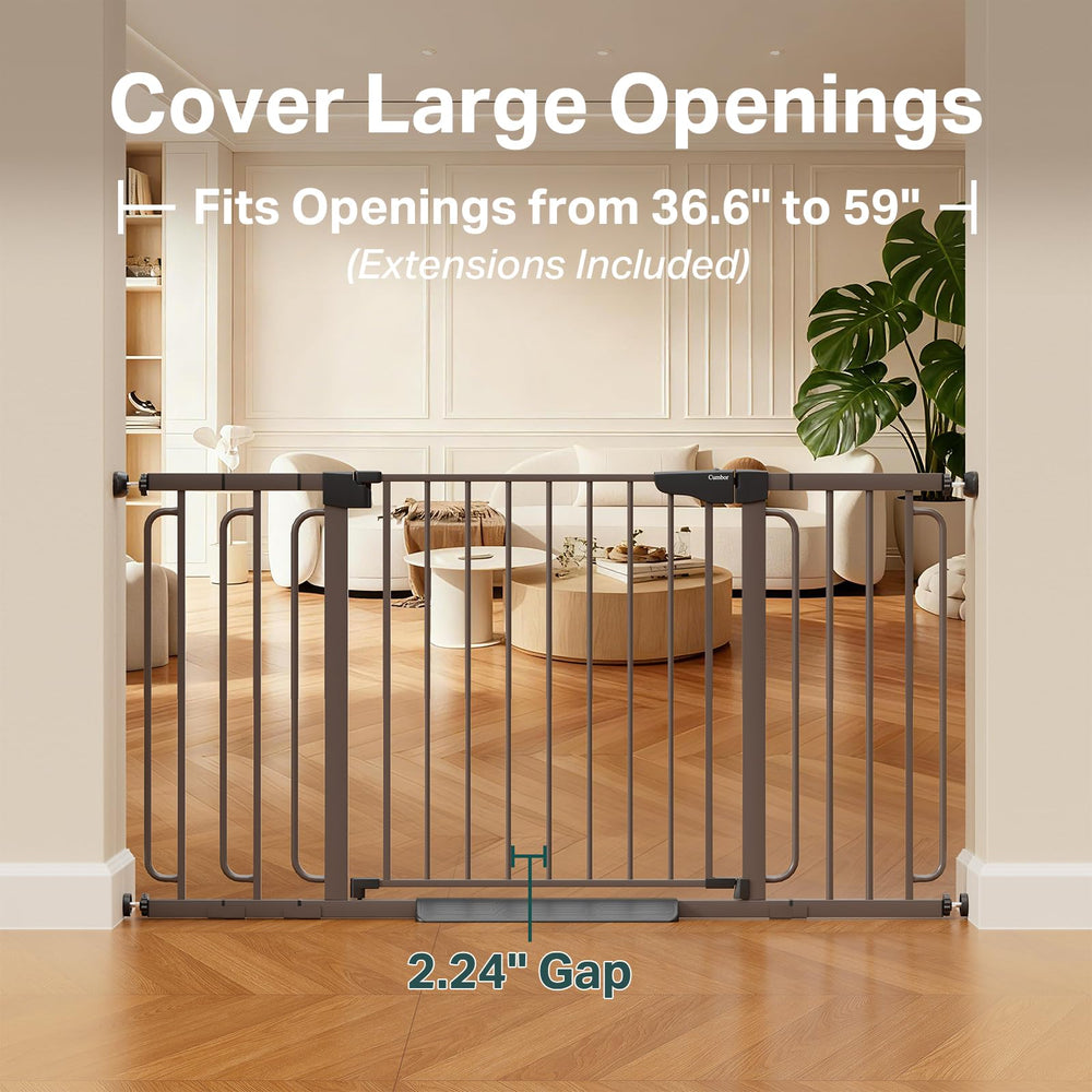 Cumbor extensions removable for flexible widths across doorways and stairs.