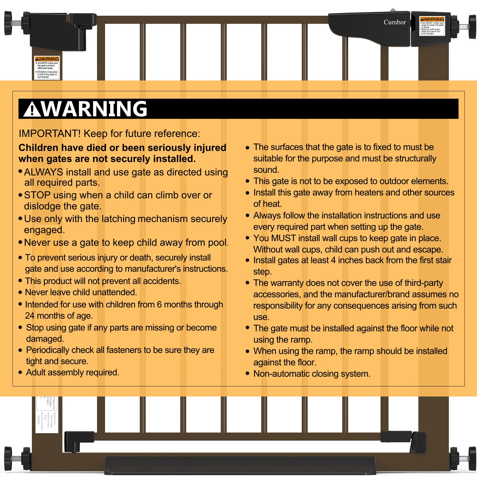 Cumbor brown gate in a family room showing non-intrusive setup