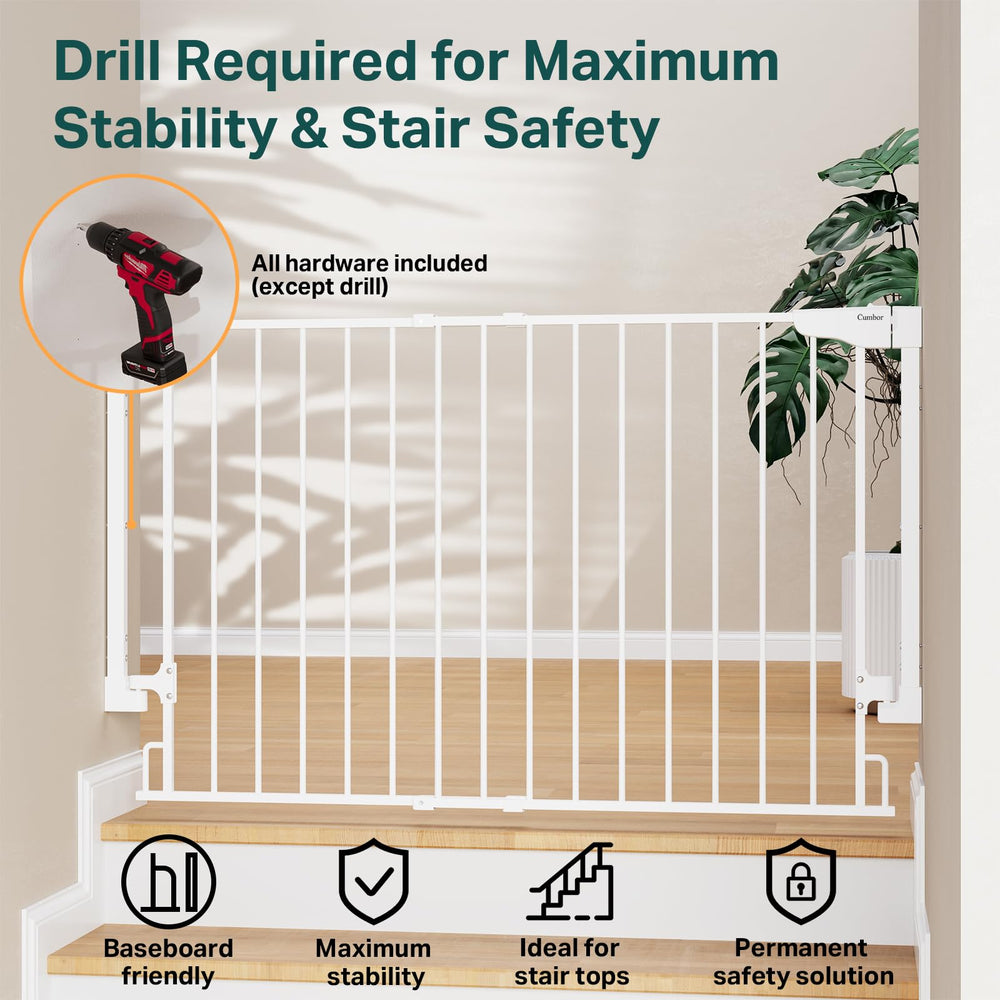 Cumbor Gate curved-sides-protection adds extra shield for toddlers.