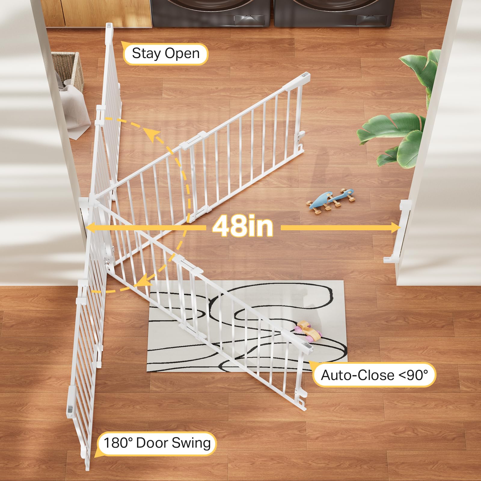 Cumbor Gate double-lock-safety emphasizes durable, childproof security.