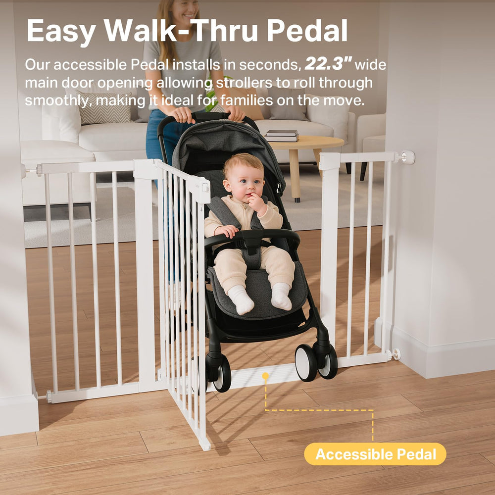 Cumbor gate versatile indoor use for doorways, hallways and stairs.