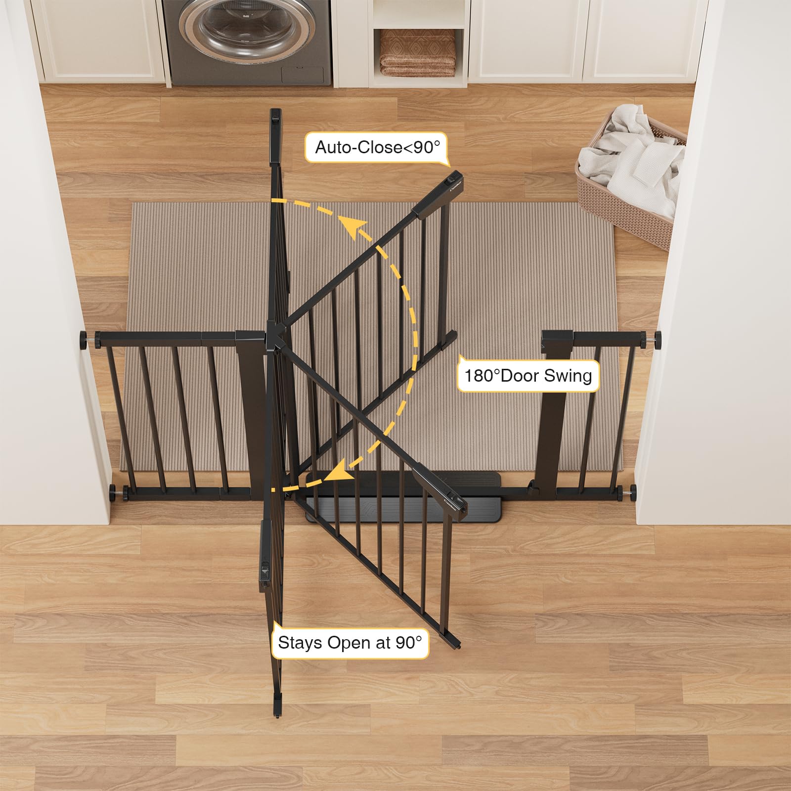 Cumbor hardware-mount option provides secure stair protection