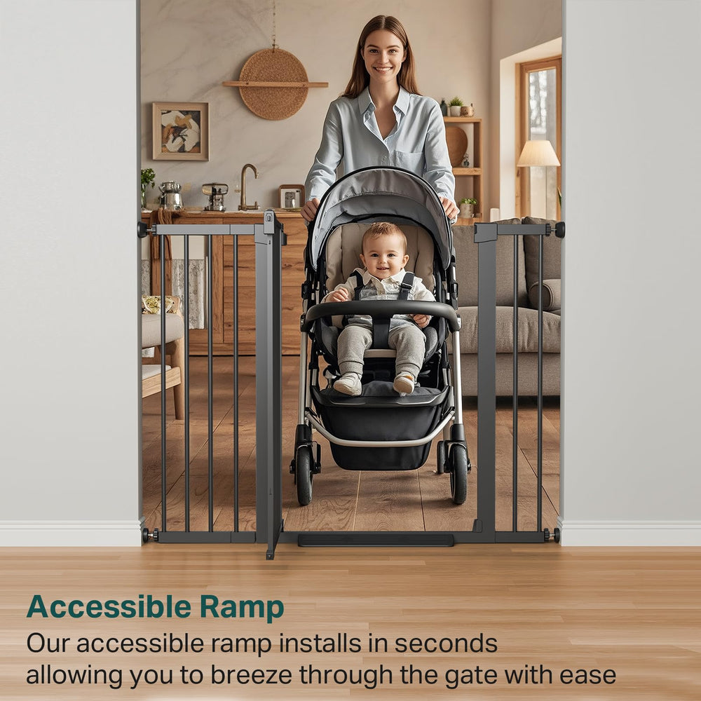 Tall gate helps prevent climbing while still offering easy access.