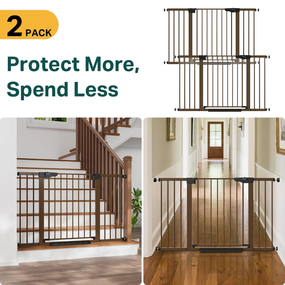 Cumbor pressure-mount gate secures a doorway without drilling for easy setup.