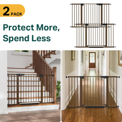 Cumbor pressure-mount gate secures a doorway without drilling for easy setup.