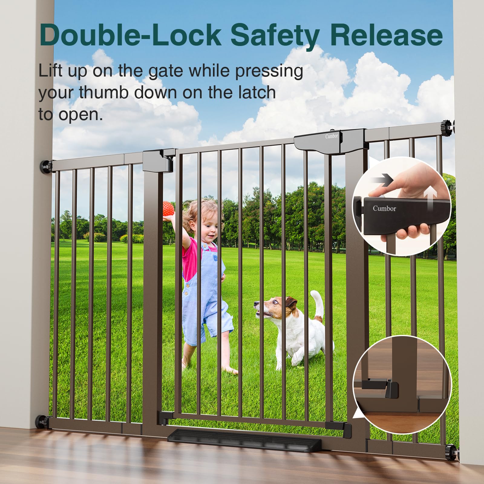 Cumbor pressure-mount installation secures without wall damage