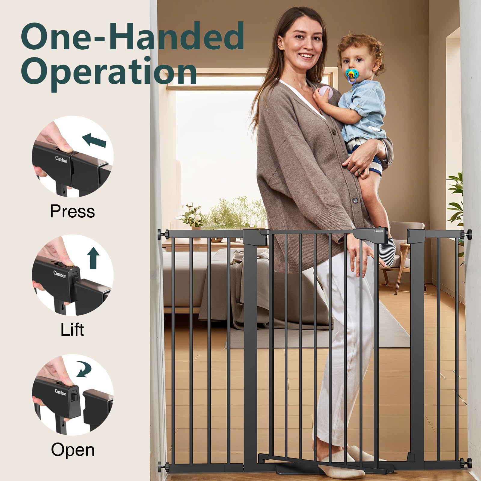 Ideal for stairs, doorways, and entryways with easy setup.