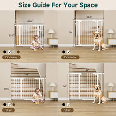 Cumbor walk-through gate enables easy passage when carrying a child or groceries