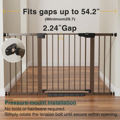 Cumbor wide gate for doorways keeps openings child and pet-safe without drilling