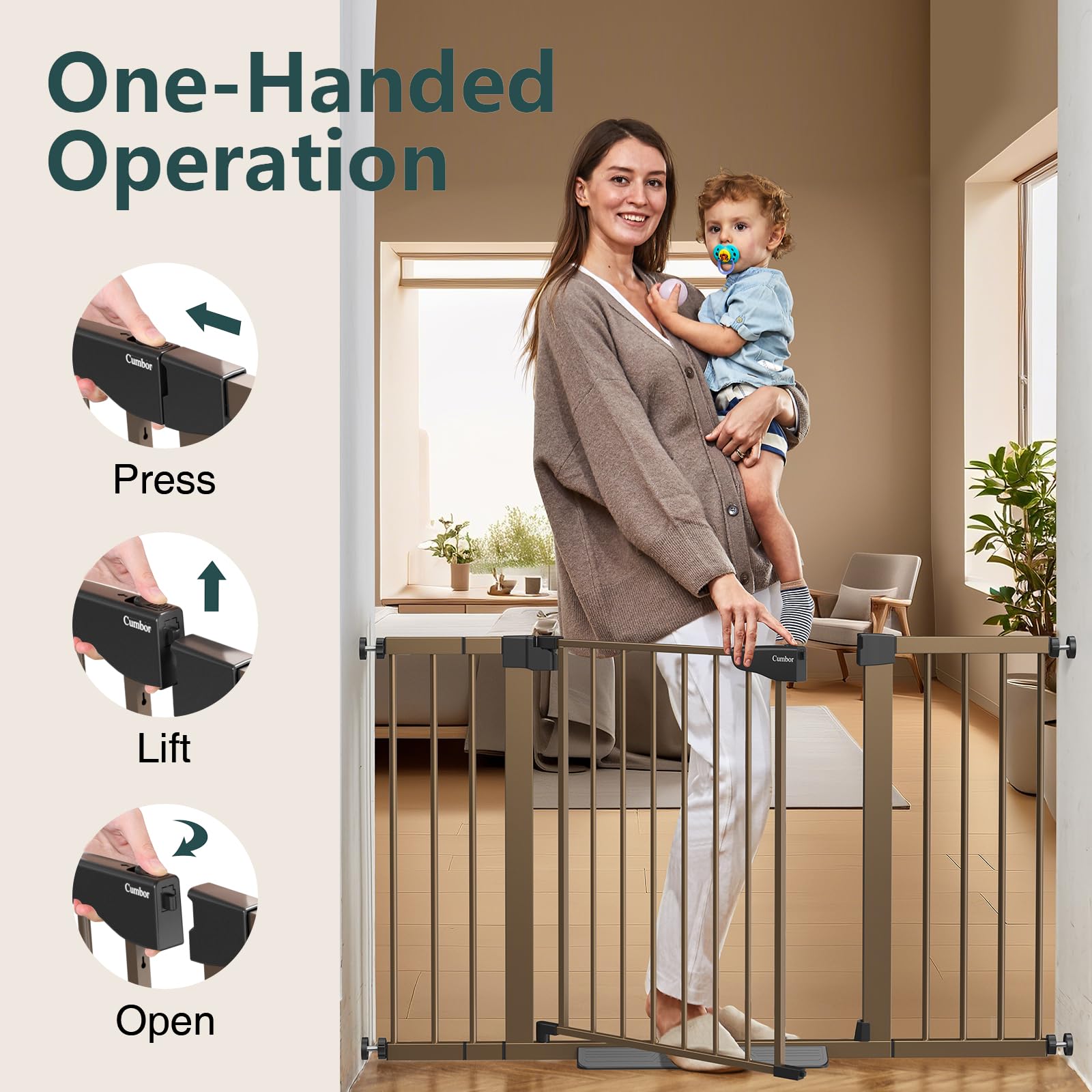 Cumbor Y-shaped bolts fit round stair rails securely for stable installation.