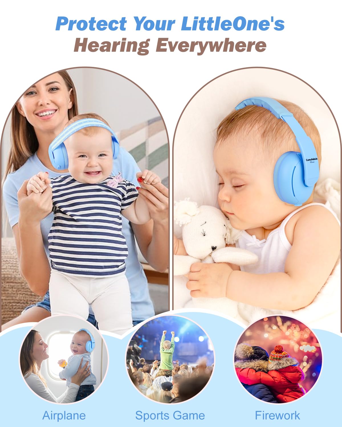 cumunebula noise-cancelling cups shielding ears from loud sounds