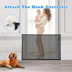 Cupount Baby Gate doorway installation shows tool-free setup for quick containment.