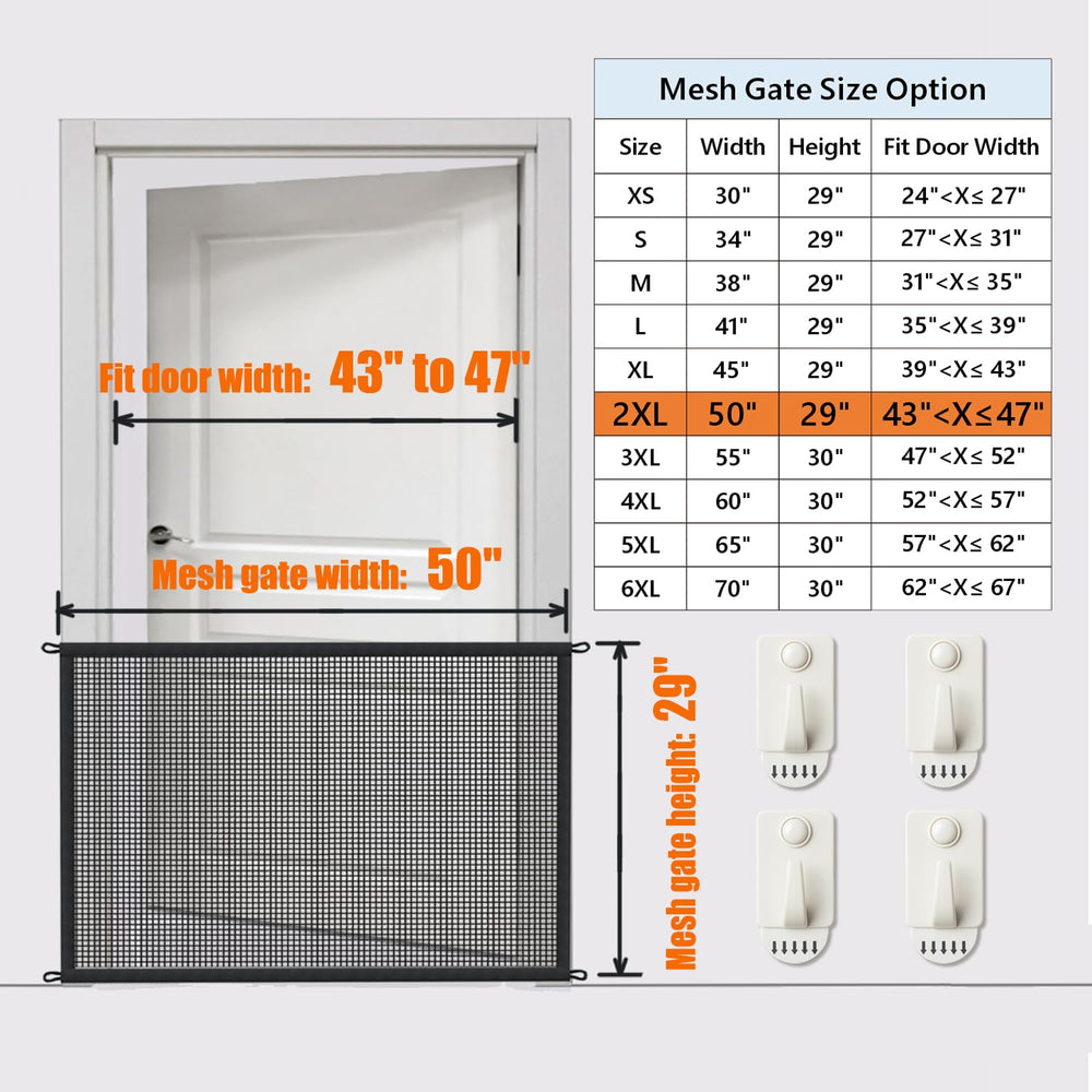 Cupount dog gate damage-resistant mesh withstands curious paws
