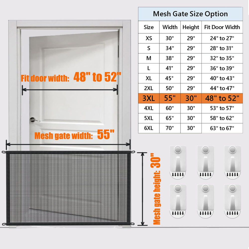 Cupount dog gate mesh material resists tearing under pawing and grabbing.