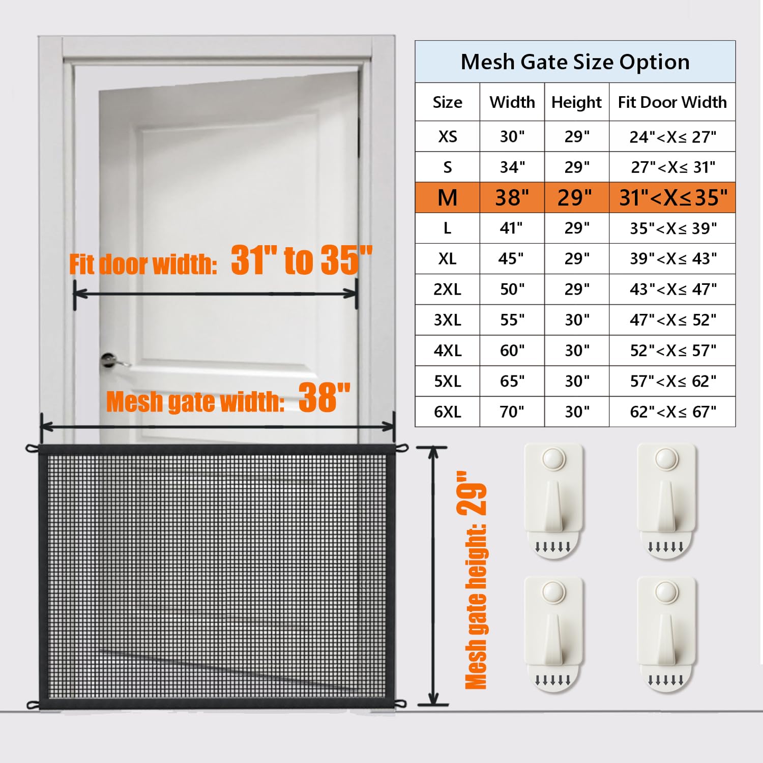 Cupount Dog Screen Mesh Gate 32-35 inch fit for standard openings.
