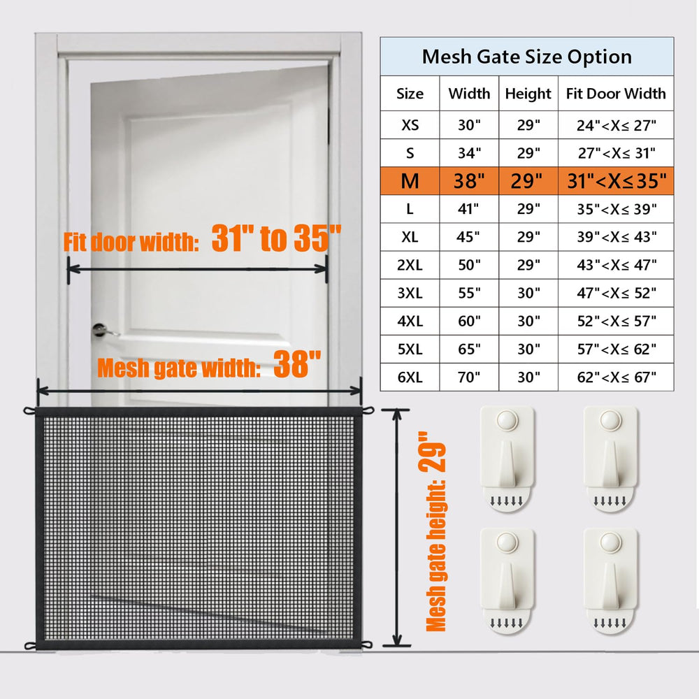Cupount Dog Screen Mesh Gate 32-35 inch fit for standard openings.