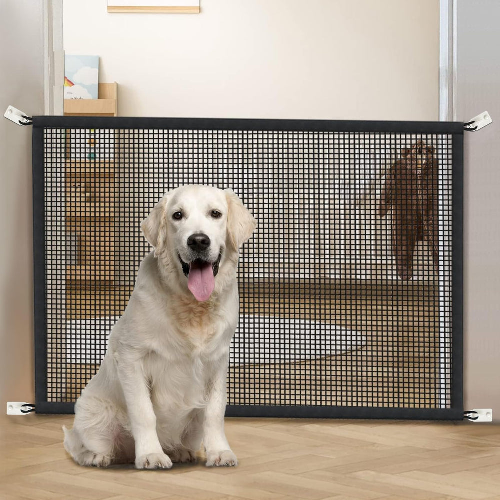 Cupount Dog Screen Mesh Gate used in doorways and stair settings to contain pets.