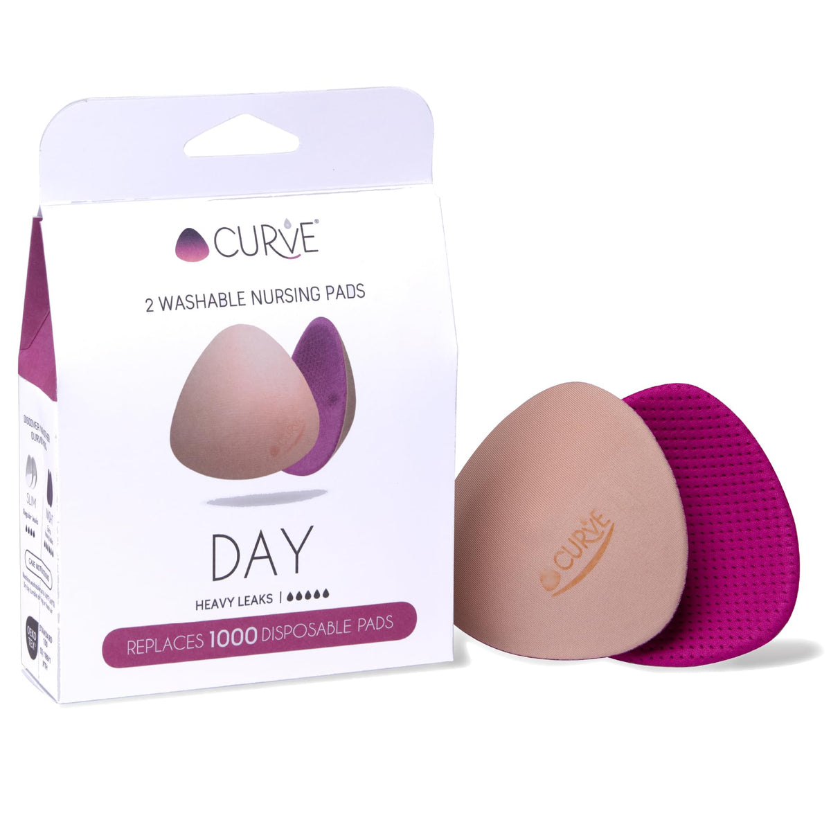 Curve by CacheCoeur Essential Day pads ergonomic design for all day comfort