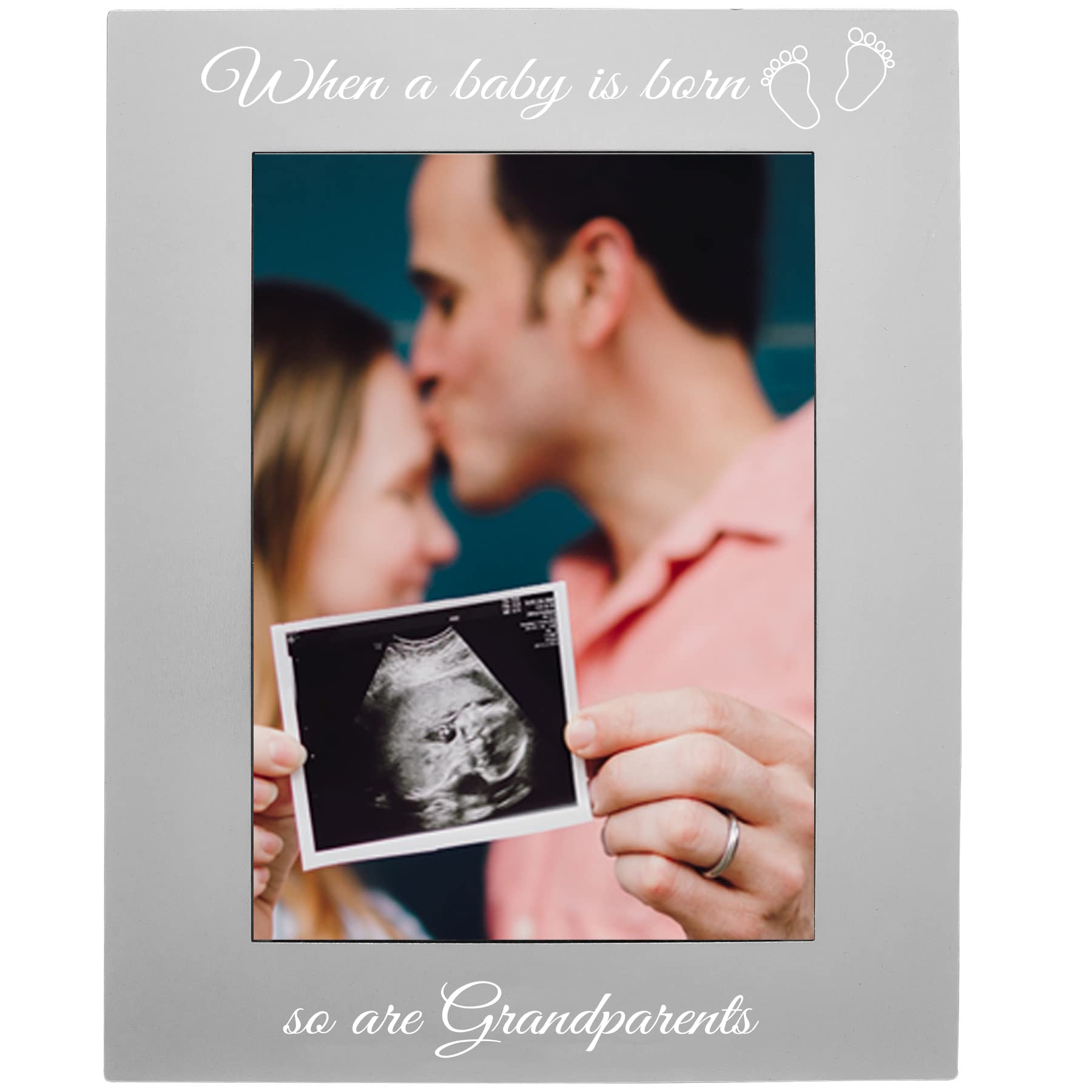 CustomGiftsNow new baby gray 4x6 vertical frame for wall or tabletop display.