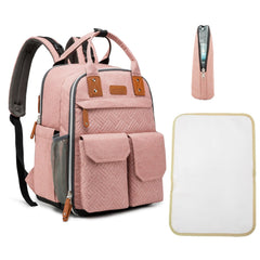 Cutblajat diaper bag backpack pink front view highlighting roomy storage for parents