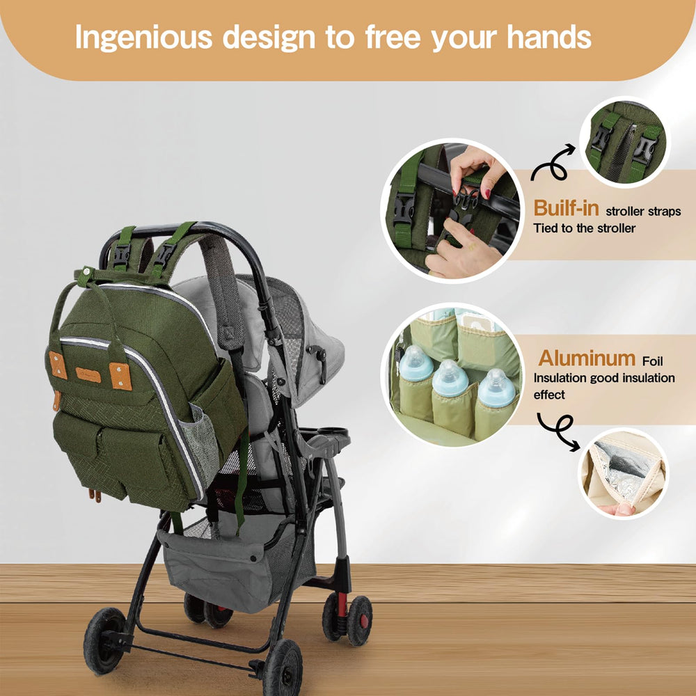 Cutblajat diaper bag backpack stroller clip enables hands-free mobility