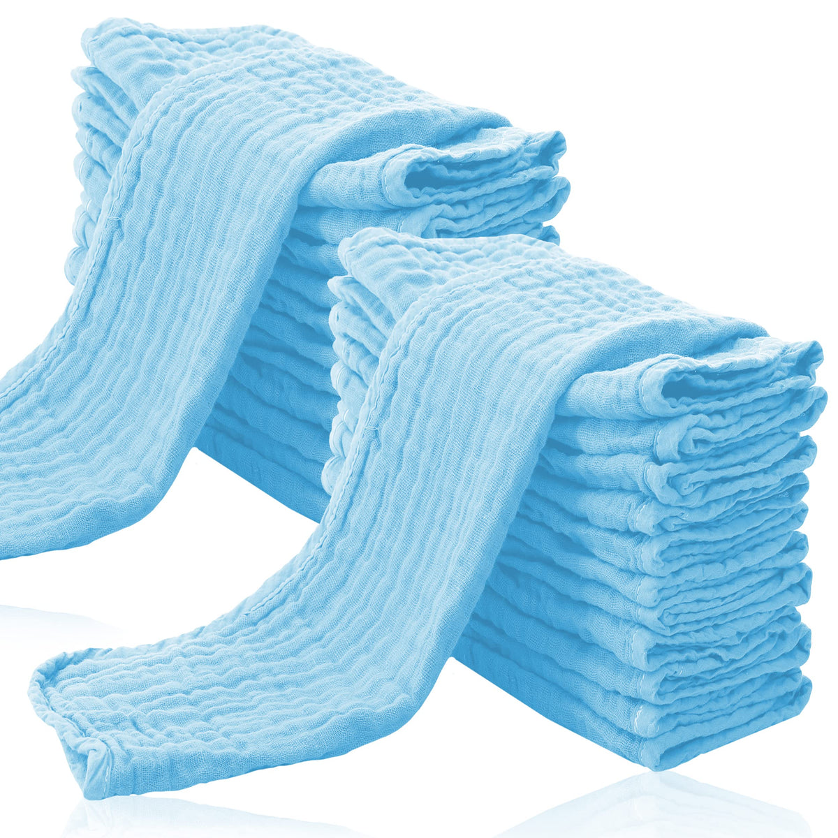 Cute Castle 24-pack burp cloths arranged for easy baby care and quick cleanups