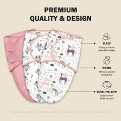 Cute Castle pink swaddle sacks in use, cozy newborn wrap for peaceful nights