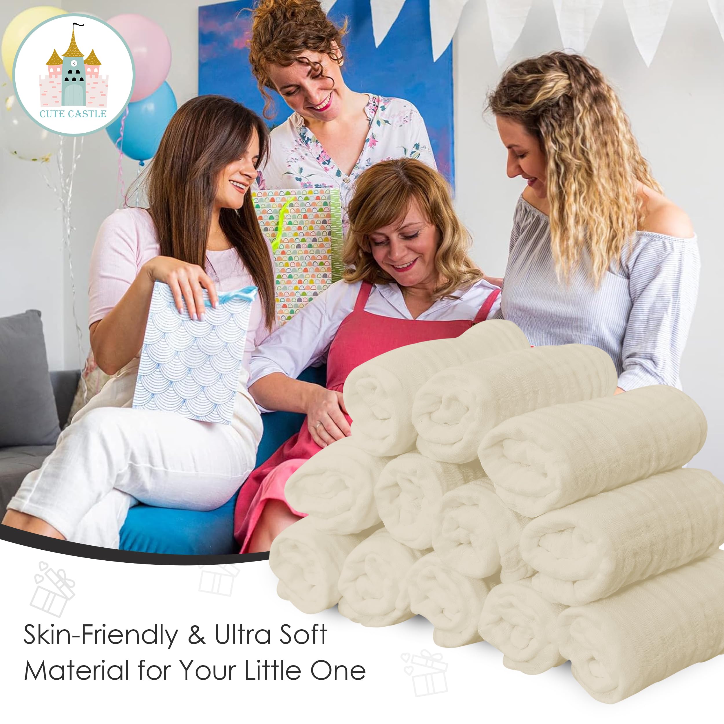 Cute Castle baby bath time washcloths soft on tiny hands