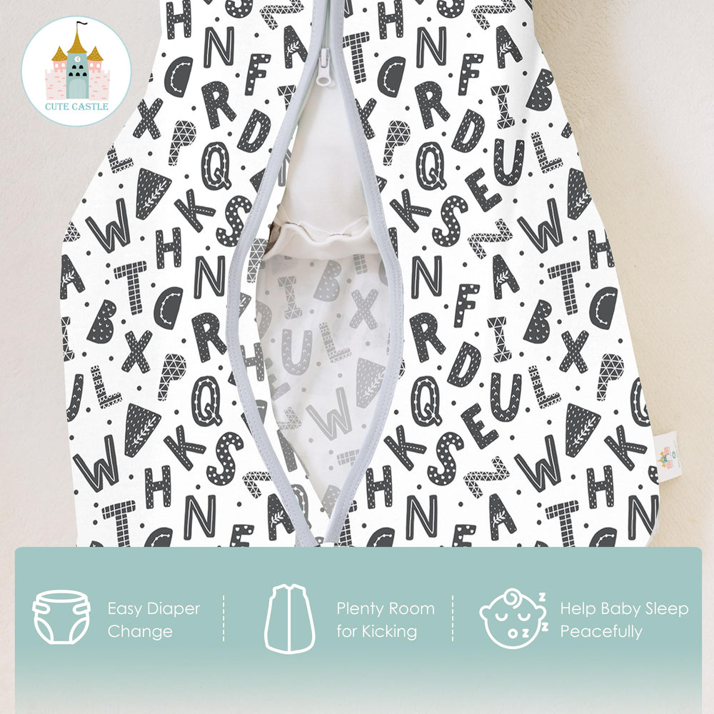 Cute Castle sleep sack fabric is soft cotton, gentle on skin.