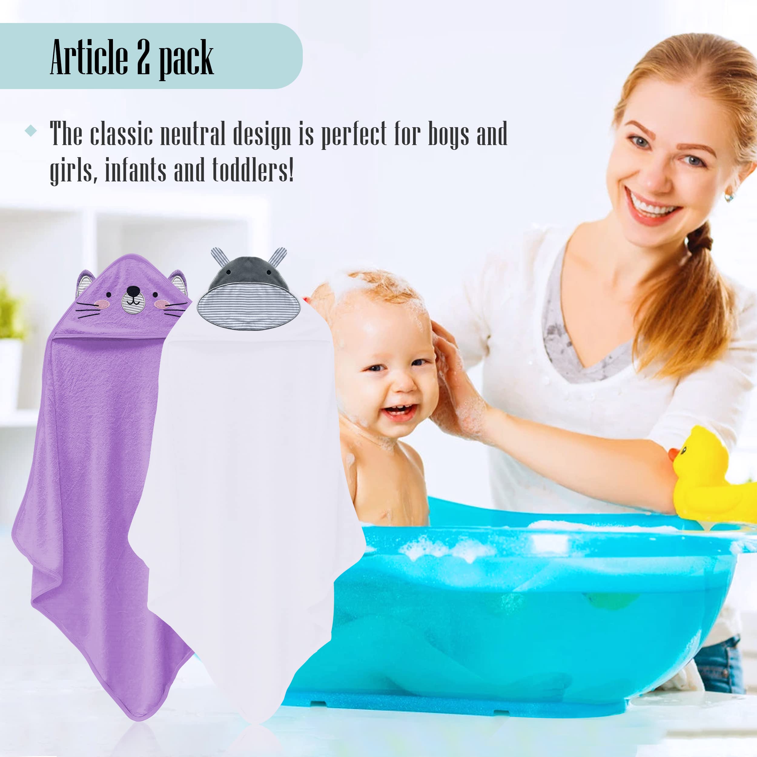 Cute Castle baby towel in use with smiling infant after bath.