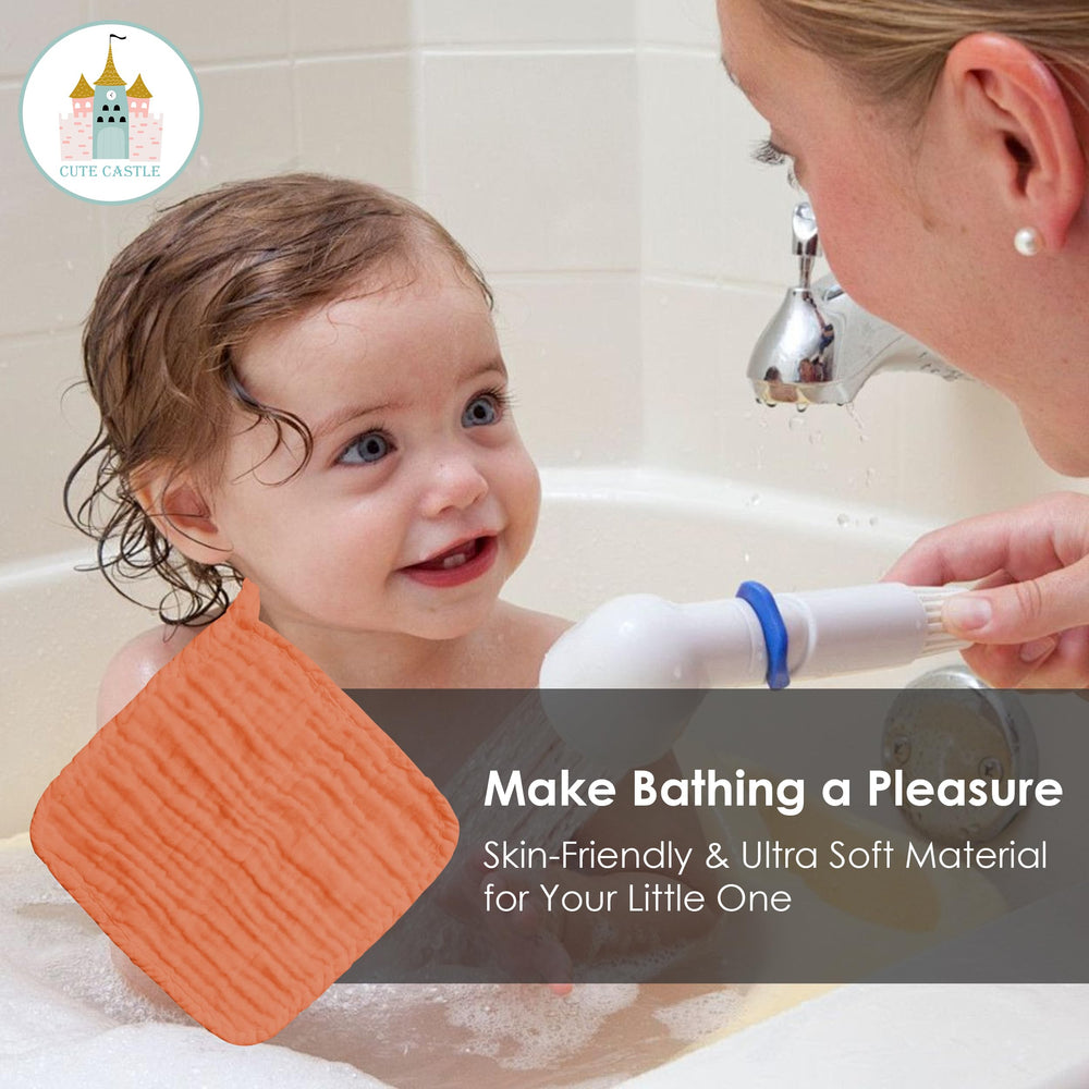 Cute Castle breathable, quick-drying design keeps baby comfortable after baths.