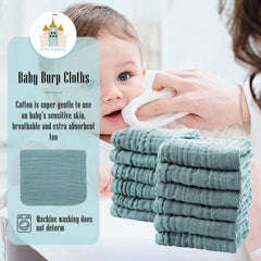 Burp cloths 20x10 inches provide generous coverage—Cute Castle.