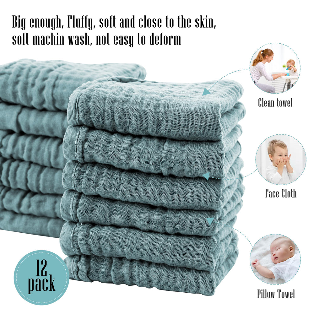 Multi-use Cute Castle burp cloths for feeding and cleaning.