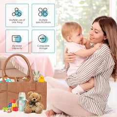 Cute Castle car organizer provides accessible diaper storage for on-the-go trips.