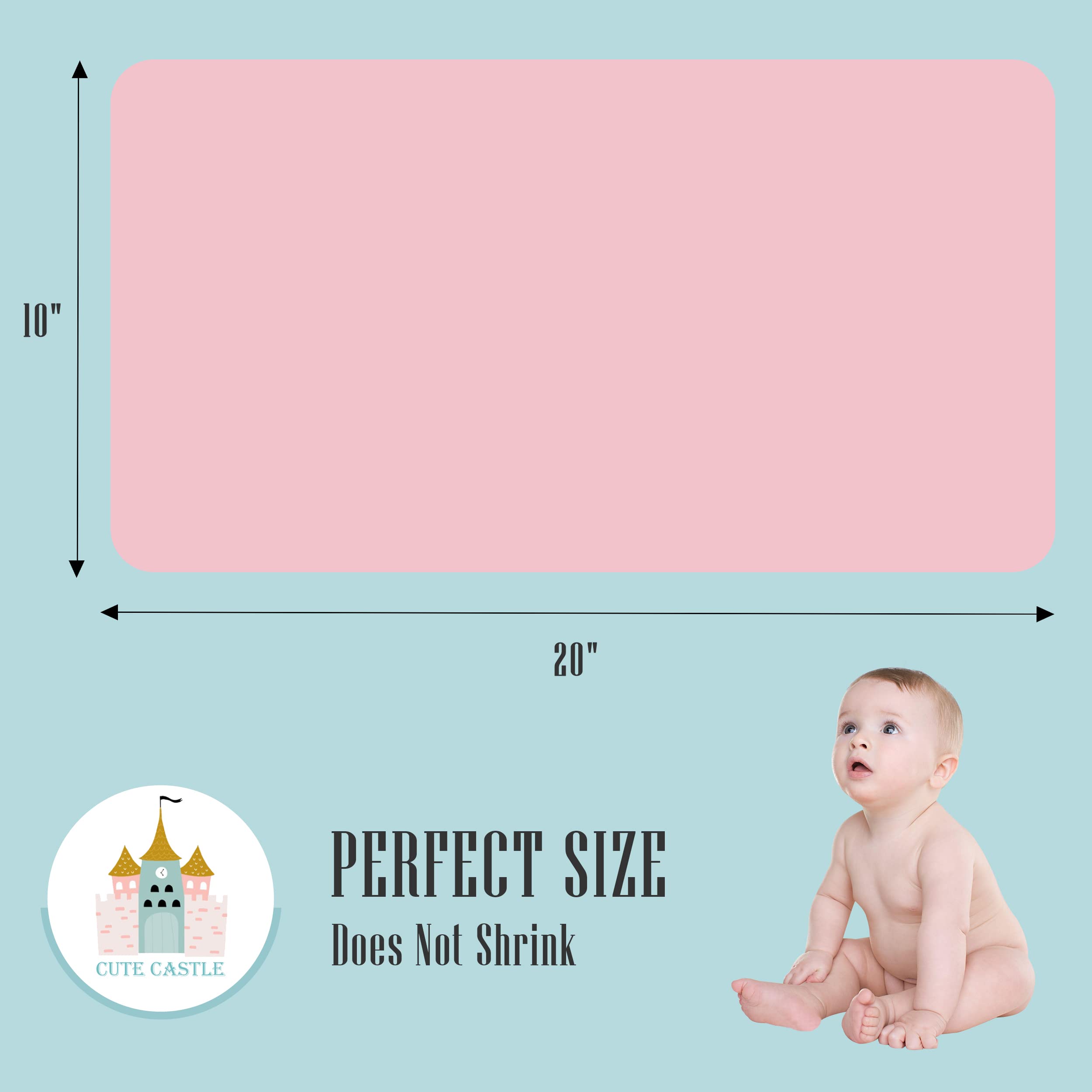Cute Castle changing mat cover with muslin burp cloths for on-the-go care