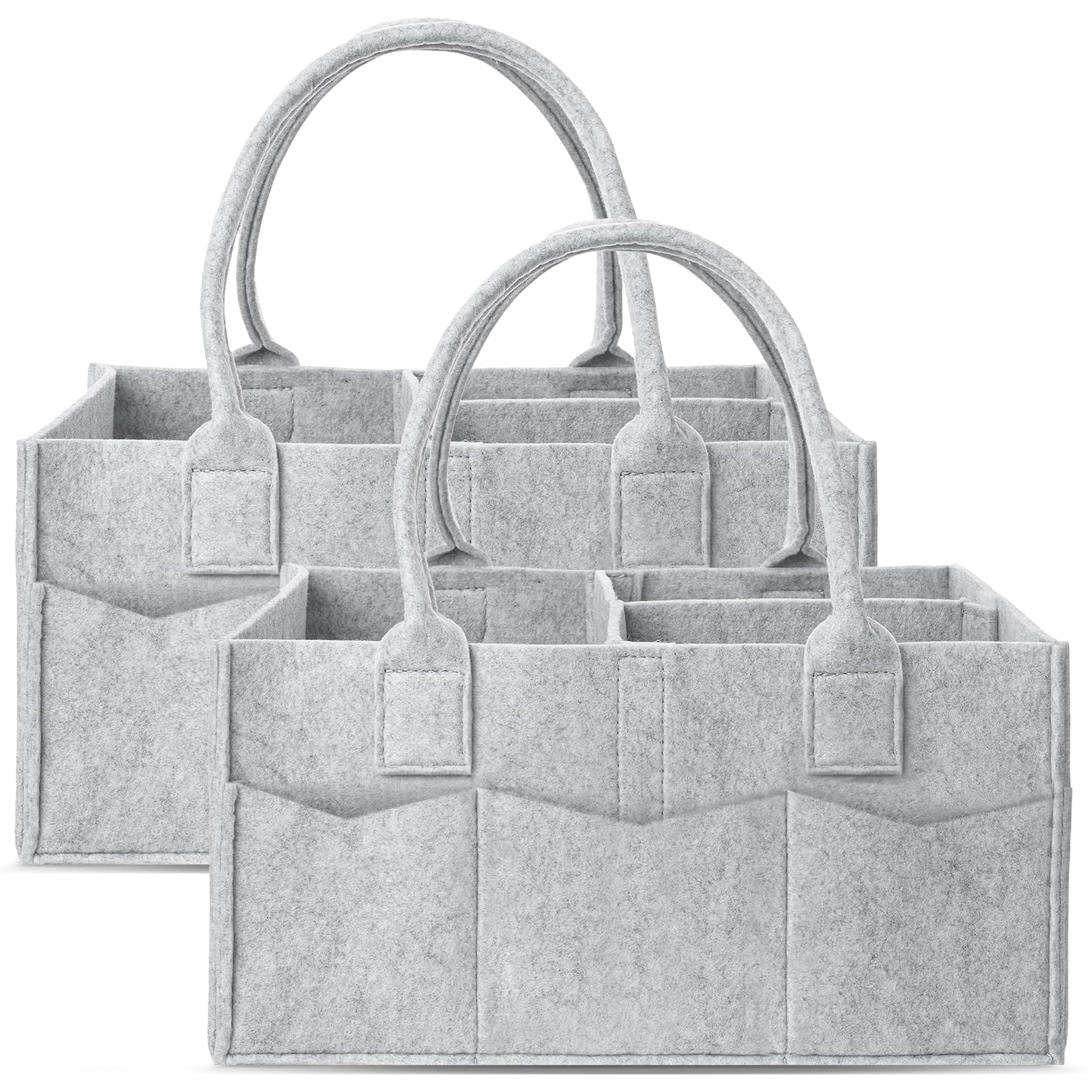 Cute Castle diaper caddy 2-pack keeps diapers and wipes within easy reach.